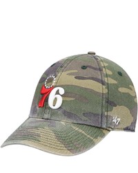 '47 Camo Philadelphia 76ers Clean Up Adjustable Hat