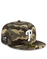 New Era Camo Philadelphia Phillies 2021 Armed Forces Day On Field 59fifty Fitted Hat