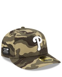 New Era Camo Philadelphia Phillies 2021 Armed Forces Day On Field Low Profile 59fifty Fitted Hat