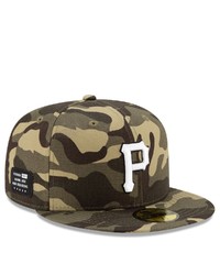 New Era Camo Pittsburgh Pirates 2021 Armed Forces Day On Field 59fifty Fitted Hat