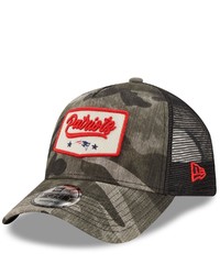 New Era Camoblack New England Patriots A Frame Patch 9forty Trucker Snapback Hat At Nordstrom