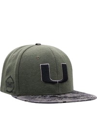 Top of the World Oliveblack Miami Hurricanes Oht Military Appreciation Two Tone Breacher Snapback Hat At Nordstrom
