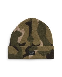 rag & bone Addison Shatter Organic Cotton Blend Beanie In Army At Nordstrom