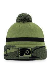 FANATICS Branded Camo Philadelphia Flyers Military Appreciation Cuffed Knit Hat With Pom At Nordstrom