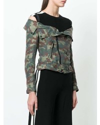 Faith Connexion Off The Shoulder Camouflage Jacket