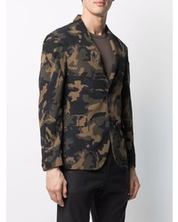 Dondup Camouflage Print Single Breasted Blazer