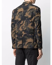 Dondup Camouflage Print Single Breasted Blazer