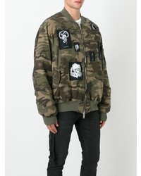 Unravel Project Camouflage Bomber Jacket Green