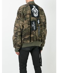 Unravel Project Camouflage Bomber Jacket Green