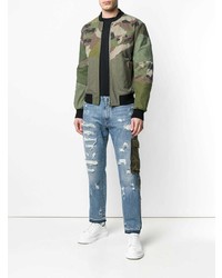 Dolce & Gabbana Camouflage Print Bomber Jacket