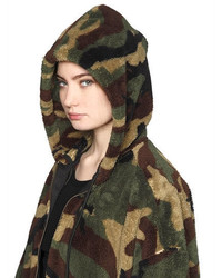 Faith Connexion Hooded Camouflage Bomber Jacket