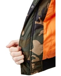 Topman Insulated Ma 1 Camo Bomber Jacket