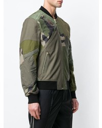 Dolce & Gabbana Patched Camouflage Bomber Jacket