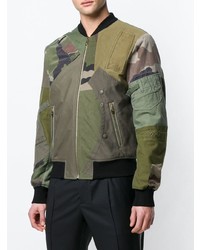 Dolce & Gabbana Patched Camouflage Bomber Jacket