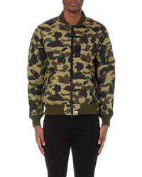 A Bathing Ape Windstop Camouflage Print Shell Bomber Jacket