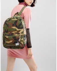 Herschel Supply Co Washed Cotton Camo Canvas Daypack Backpack