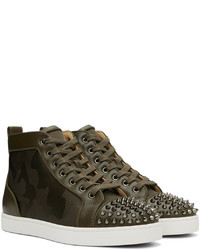Christian Louboutin Brown Lou Spikes 2 Sneakers