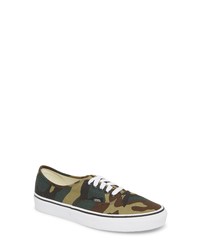 Olive Camouflage Canvas Low Top Sneakers