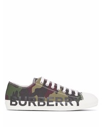 Burberry Logo Print Lace Up Sneakers