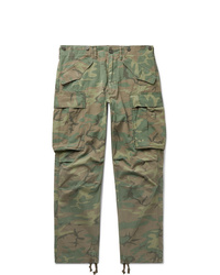 RRL Camouflage Print Cotton Ripstop Cargo Trousers
