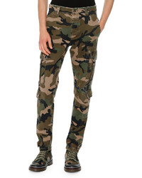 Valentino Camouflage Twill Cargo Pants Green
