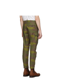 DSQUARED2 Green And Brown Camo Sexy Cargo Pants
