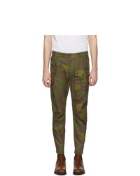 DSQUARED2 Green And Brown Camo Sexy Cargo Pants