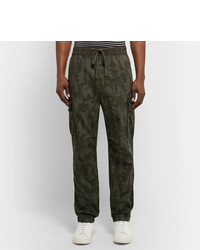 James Perse Tapered Camouflage Print Cotton Ripstop Cargo Trousers