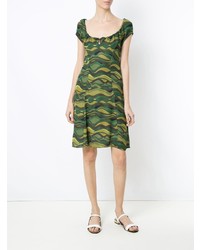 Olive Camouflage Casual Dress