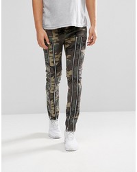 ASOS DESIGN Asos Skinny Trousers With Zip Detail And Camo Print