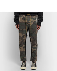 Rhude Tapered Camouflage Print Cotton  Jersey Drawstring Trousers