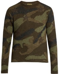 Valentino Camouflage Print Wool Sweater