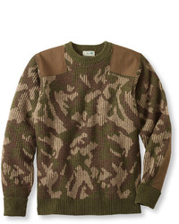 L.L. Bean Commando Sweater Camouflage Crewneck