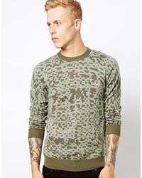 Fred Perry Laurel Wreath Sweater With Camo Print