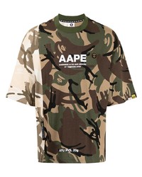 AAPE BY A BATHING APE Aape By A Bathing Ape Camouflage Logo Printed T Shirt