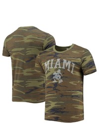 Alternative Apparel Camo Miami Hurricanes Arch Logo Tri Blend T Shirt At Nordstrom