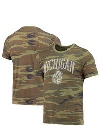 Alternative Apparel Camo Michigan Wolverines Arch Logo Tri Blend T Shirt At Nordstrom