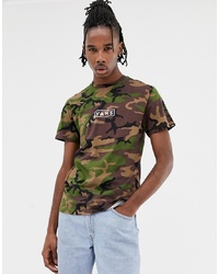 Vans Camo T Shirt With Back Print In Green Vn0a3hrec9h1