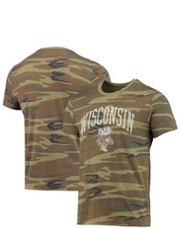 Alternative Apparel Camo Wisconsin Badgers Arch Logo Tri Blend T Shirt At Nordstrom