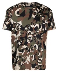 Les Hommes Camouflage Graphic Print T Shirt