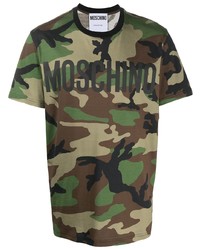 Moschino Camouflage Logo Print T Shirt
