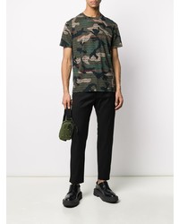 Valentino Camouflage Print Cotton T Shirt