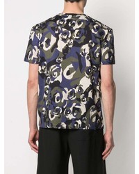 Les Hommes Camouflage Print Cotton T Shirt