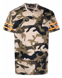 DSQUARED2 Camouflage Print Cotton T Shirt