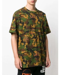 Off-White Camouflage Print Short Sleeved T Shirt