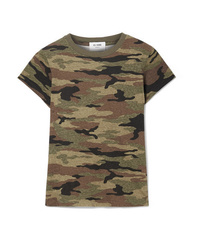 RE/DONE Camouflage Print Slub Cotton Jersey T Shirt