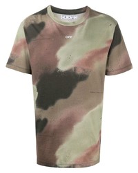 Off-White Camouflage Print Stencil T Shirt
