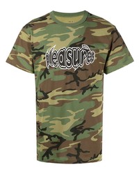 Pleasures Camouflage Print T Shirt