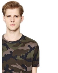 Valentino Camouflage Printed Cotton Jersey T Shirt