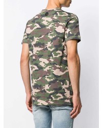 Philipp Plein Camouflage Scarface Print T Shirt